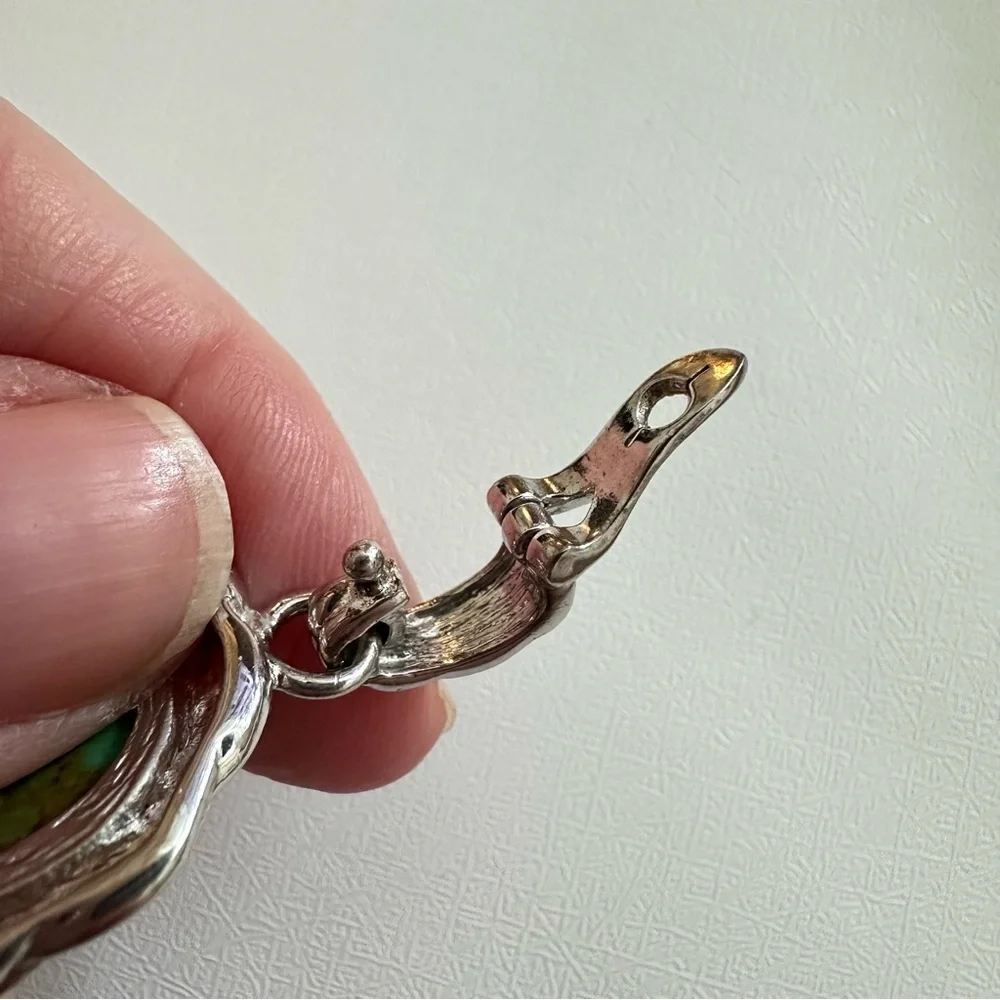 Silver and Turquoise Western Style Pendant